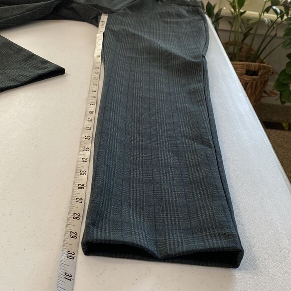 Calvin Klein Plaid Slim Fit Straight Leg Dress Pant Trouser High Waist Stretchy - Picture 10 of 13